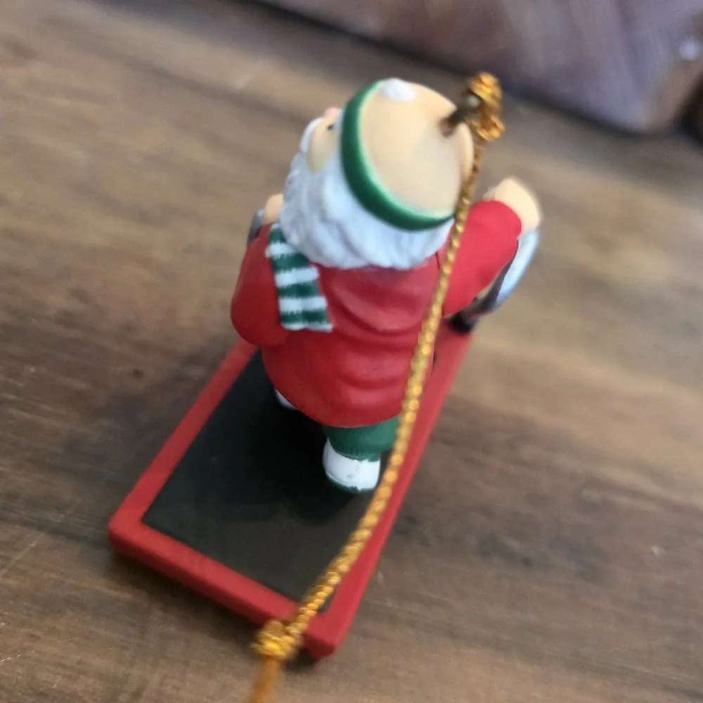 Gibson‎ Christmas Collectibles Santa-Robics Ornament Santa On Treadmill Vintage